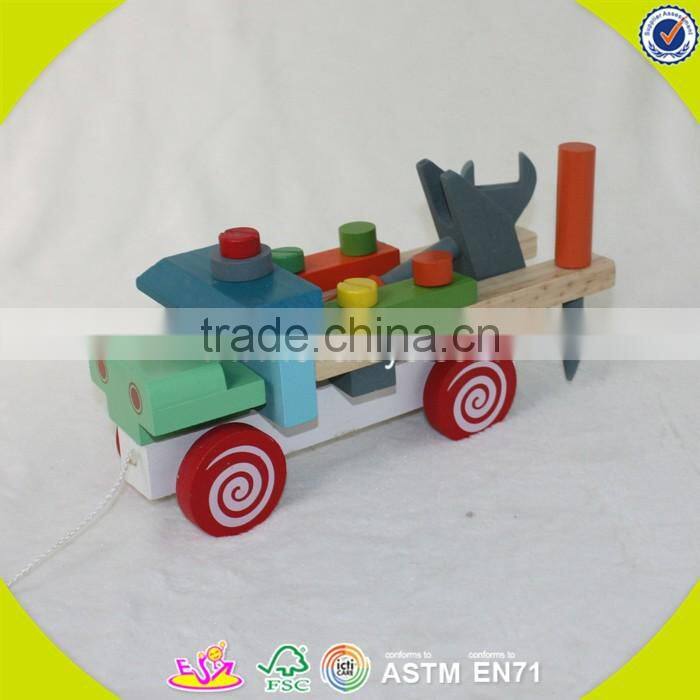 2017 wholesale kids wooden nut toy diy baby wooden nut toy combination children wooden nut toy W03C007