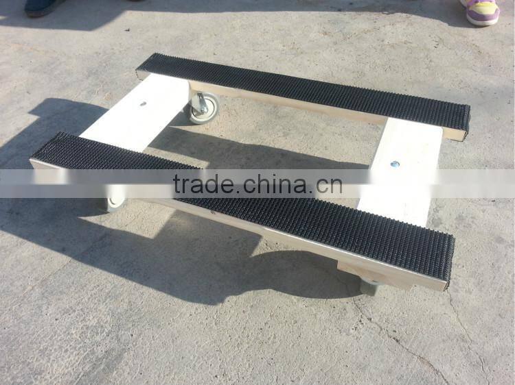 four caster wheel wooden tool cart machines moving carrier