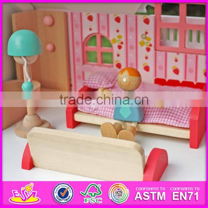 2016 top fashion lovely wooden victorian dollhouse for kids W06A041C