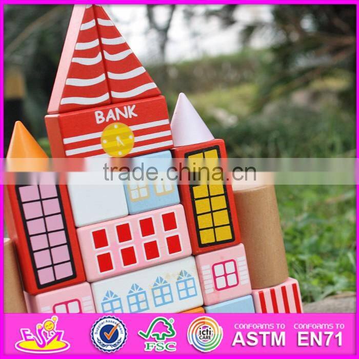 2017 new design 25 pieces educational toys wooden toddler building blocks W13A124