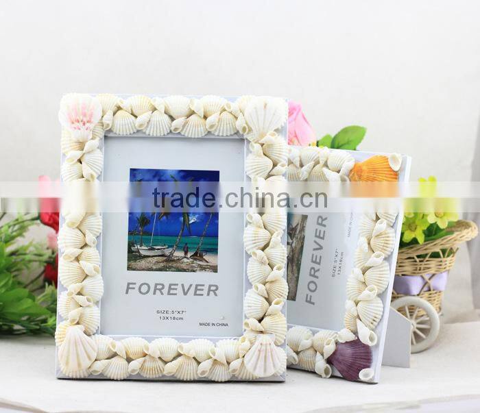 Hot Sale Beautiful Shell Powder Pearl Picture Frame Wholasale Creative Picture Frame Souvenir Picture Frame