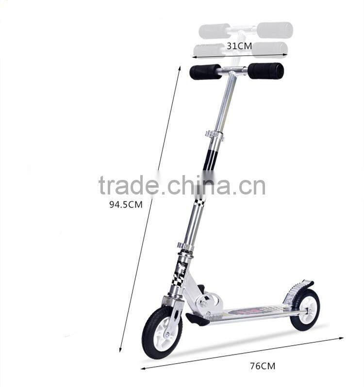 hot sale child and adult freestyle kick folding scooter with 2 big rubber wheels
