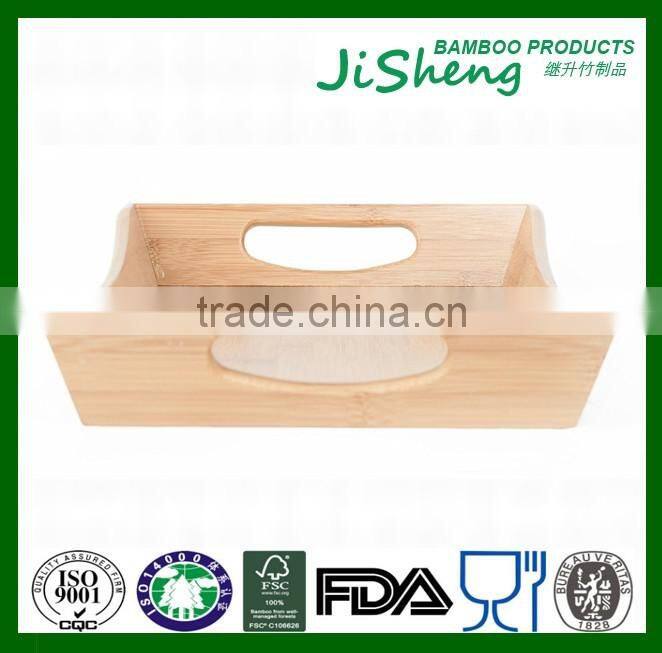 Hot sell top quality bamboo serving tray with handles: serve food, coffee or tea, or use as a party platter