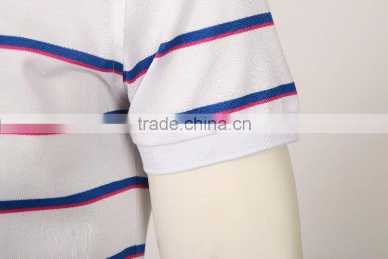 Men 100%cotton vertical striped men's polo shirt
