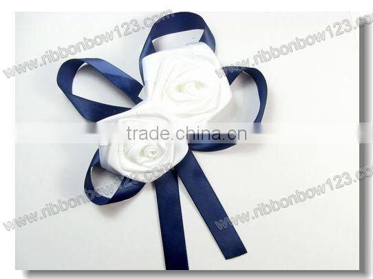 6mm satin ribbon flowers with beads