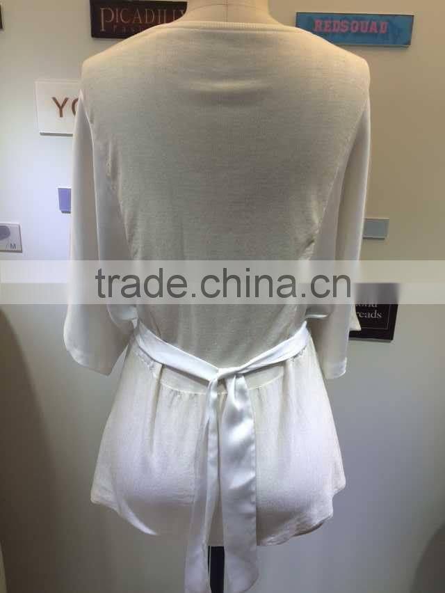 lady sweater fashion design garment cardigan with silk