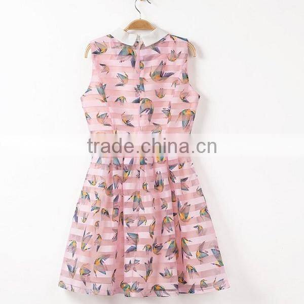 HD-D204 elegant fashion ladies pink princess organza dress/woman dress