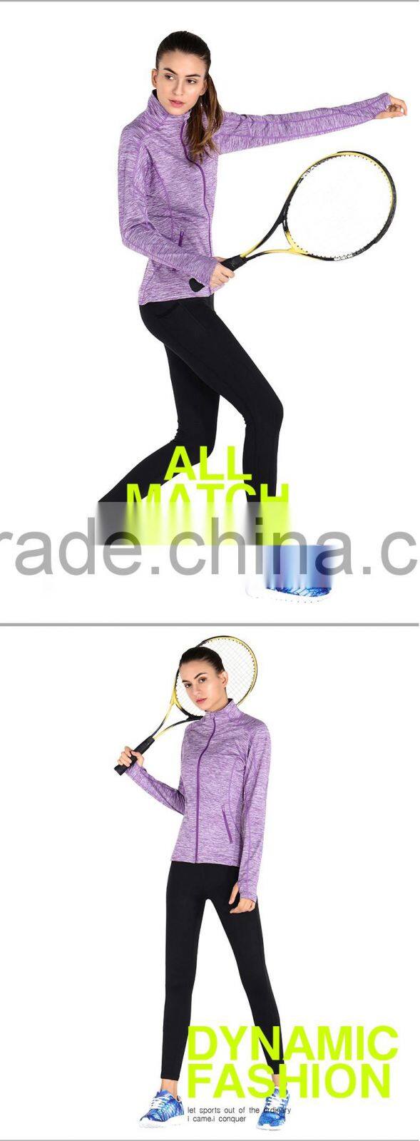 Wholesale Women Gym Fitness Jacket Breathable Outer Sports Wear 2017