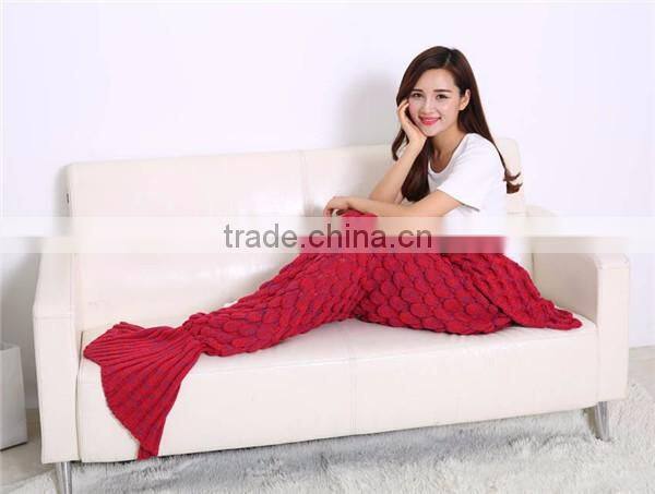 Custom Acrylic Knitting Adult Mermaid Tail Blanket Pattern