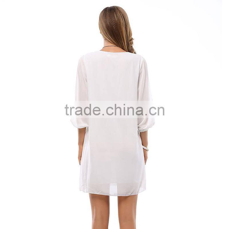 Maxnegio chiffon straight dress for ladies