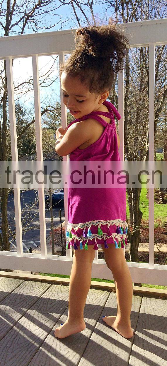 New Fashion Summer Sleeveless Tassels Children's Dress