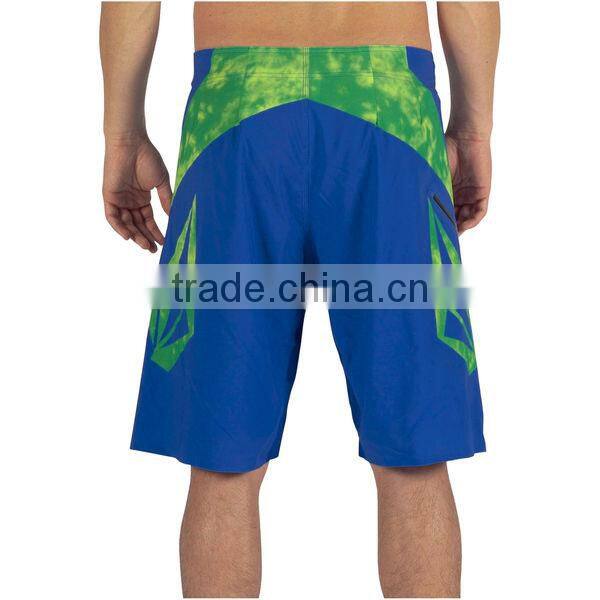 Quick dry wholesale mens beachshorts 4 way stretch blue