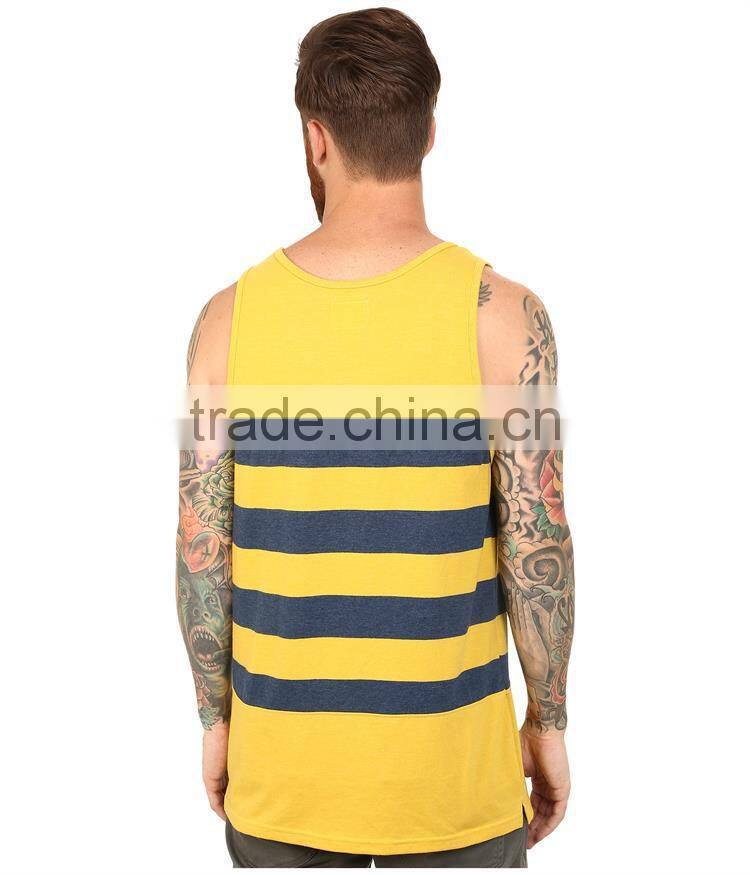 Cheap yellow and black striped one size fit all tank top
