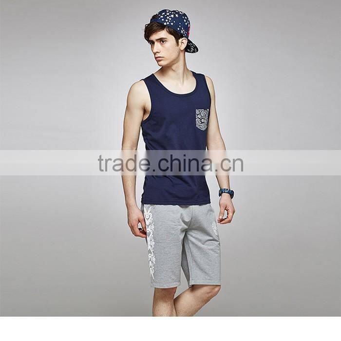 Custom casual embroidery 100%cotton tank tops