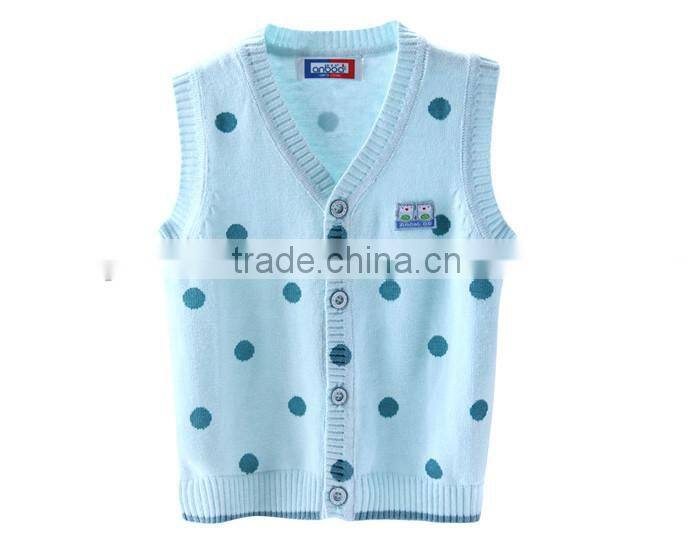 Baby clothing china long sleeve v neck polka dot girls cardigan sweater