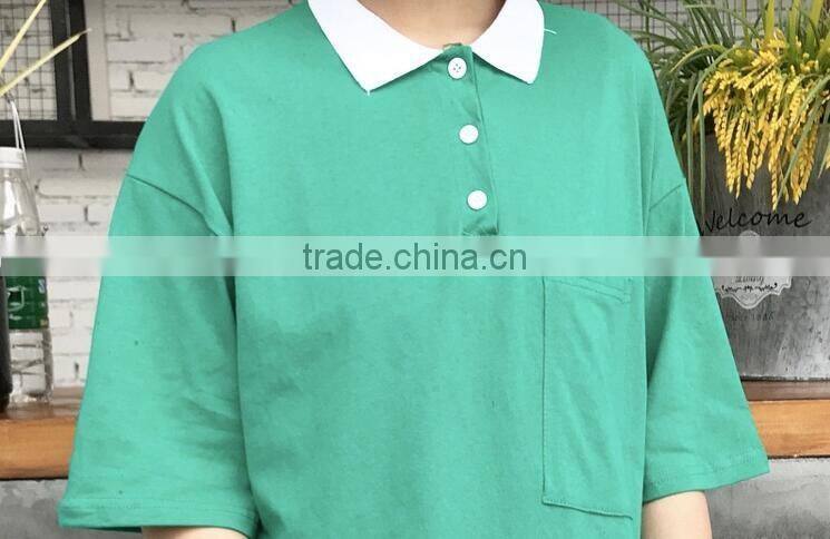 Printed 2017 easing back polo collar short sleeve T-shirt