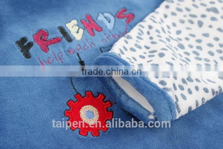 Wholesale Winter Kids 2Pcs Set Pajama Navy O-neck Pajama Baby Set 100% Cotton BG1-386