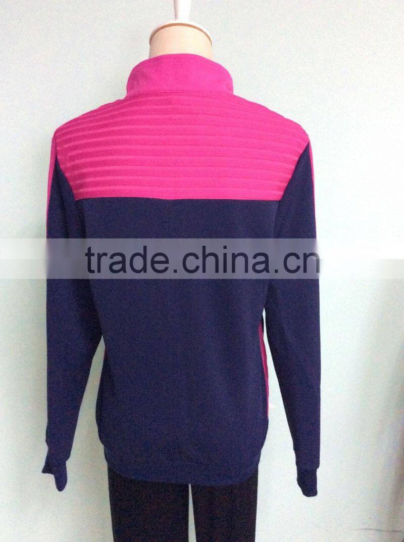 Fashion custom fantastic matching color women running sportswears made in china