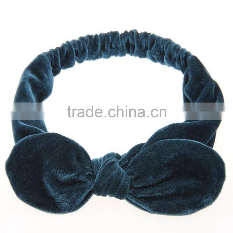 Cute Velvet Headbands Knot Ear Bow Turban