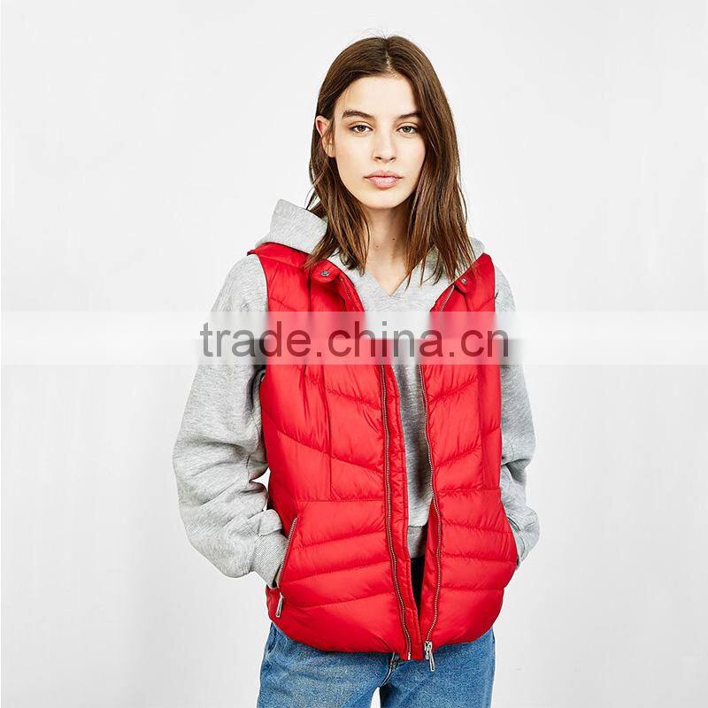 Wholesale high quality womens nylon vest winter sleeveless jacket