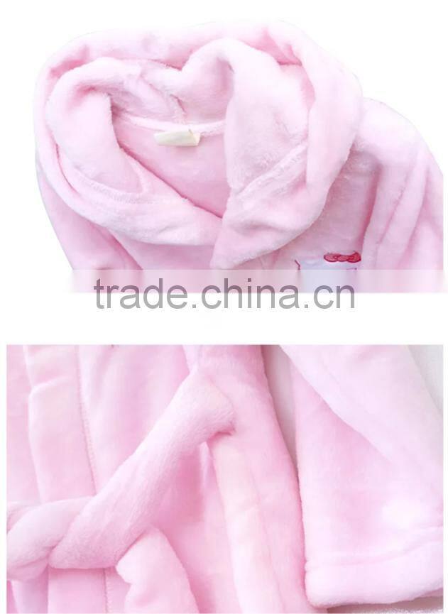 wholesale microfiber flannel fleece animal print children kids bathrobe/shaoxing