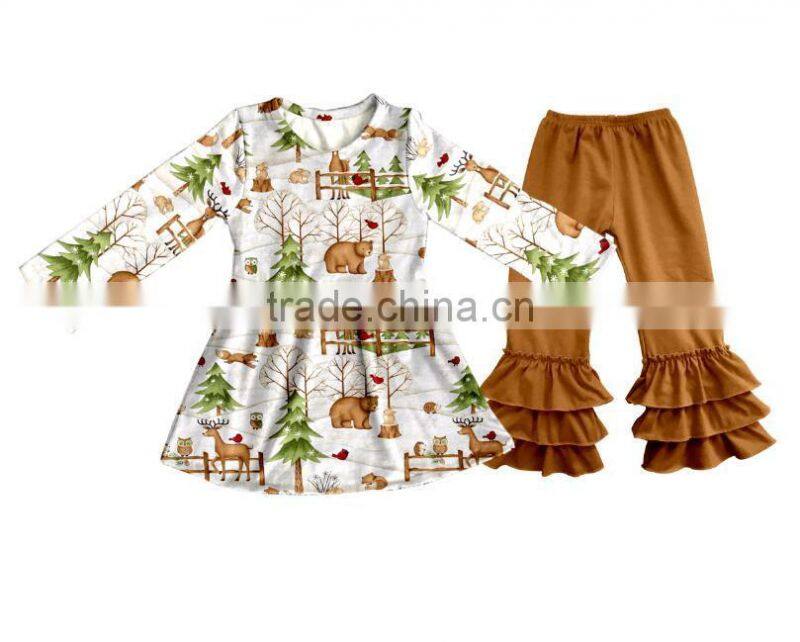 2017 wholesale girls persnickety remake baby girl clothing bulk kids clothes children's boutique clothing with ruffle pants