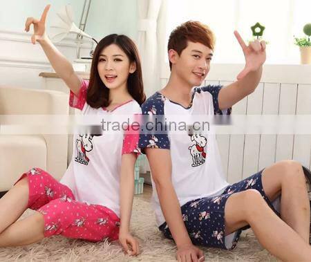 2015 wholesale cute couple pajamas