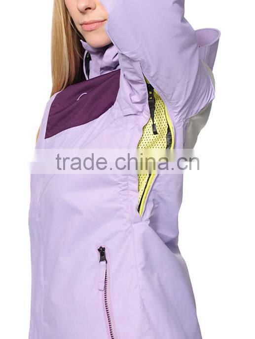Wholesale Women's Lavender & Grey Snowboard Jacket Design 2014
