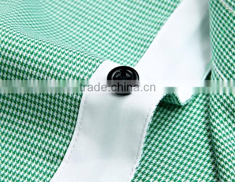 Fancy white color collar & cuff button down collar shirt for men