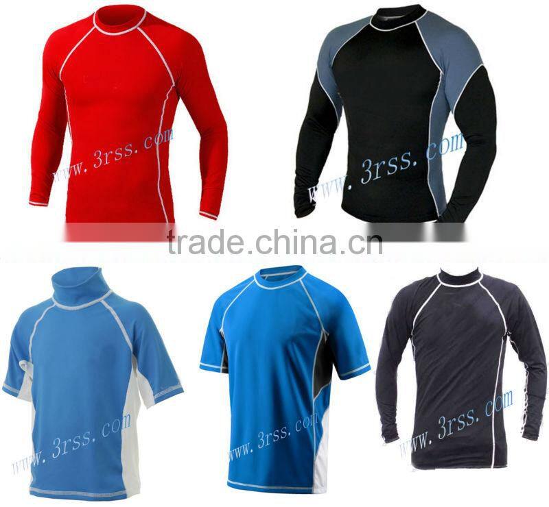 long sleeve color printed compression UPF50+ rash guard for men