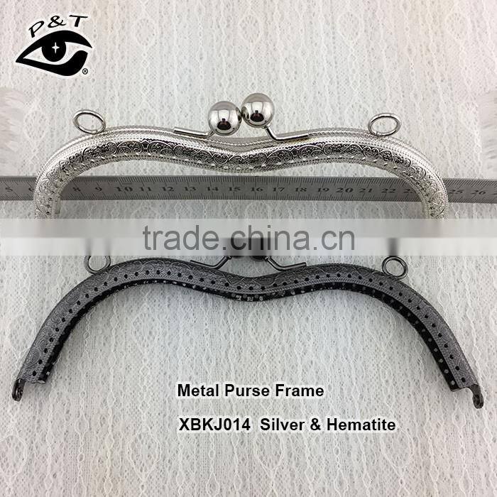 18CM embossed pattern metal clasp frames for handbags