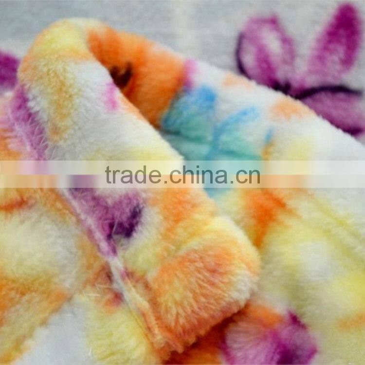 100% Polyester Flower Picture Printed Coral Fleece Blanket