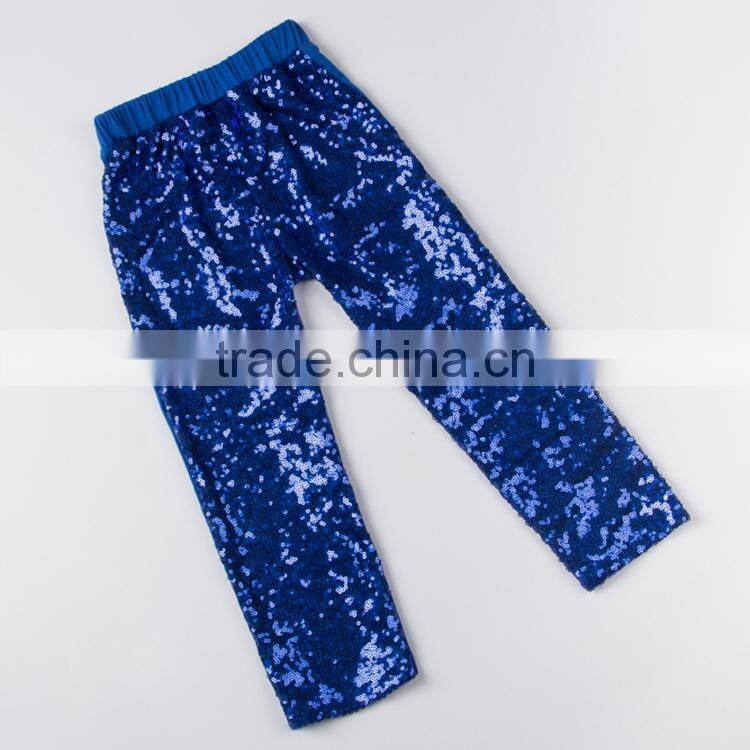 Boutique shiny navy sequin toddler kids tights , new pants design for girl M5070604