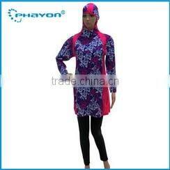 < OEM Service> Trendy Women Modest Swimwear Islamic long Sleeve Tankini Swimming Swimsuit