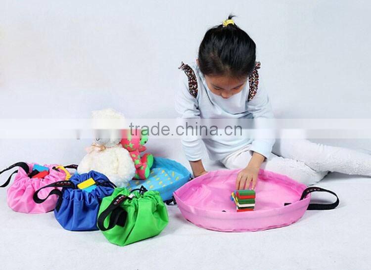Factory Supplier Drawstring Toy Carry Bag Organizer,Play mat Toy Storage Bag