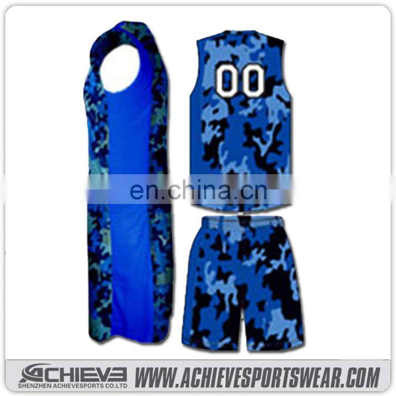 2017 Wholesale Customized basketball uniform team basketball jerseys sublimation reversible basketball kits