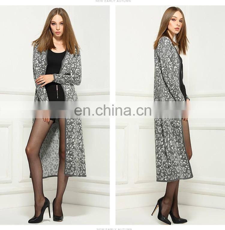 Latest fashion design ladies long sleeve cardigan