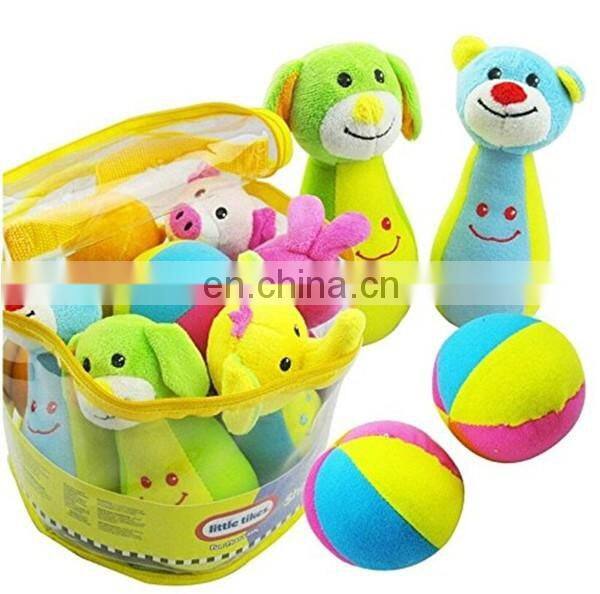 China best supplier cheap bowling toy for kids fashion custom cute soft plush emoji bowling ball