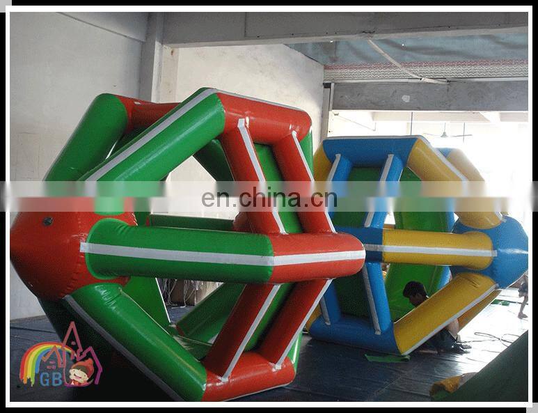 Promotion colourful inflatable water walking wheel, floating water roller , exciting surfing water game from china supplier