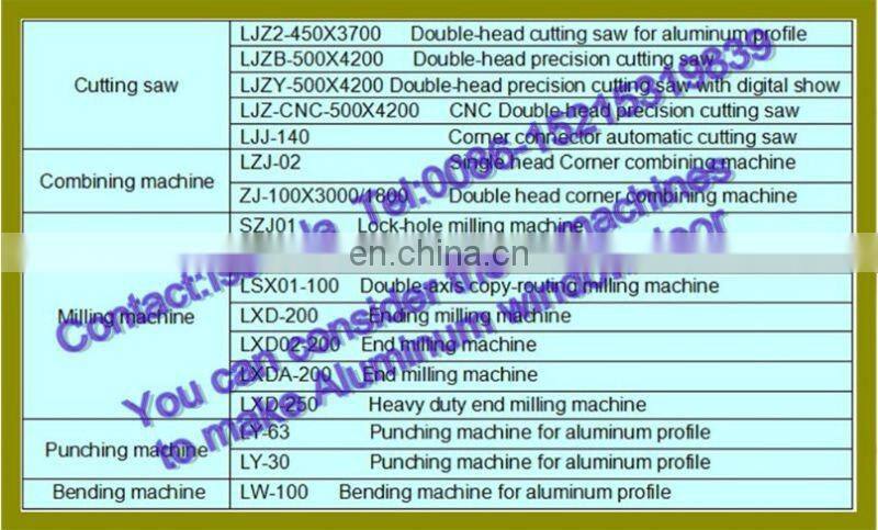 Aluminum window frame making machine/ Two-head Angles Cutting Saw for aluminum window/Aluminum window machine (LJZ2-450*3700)
