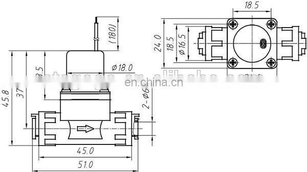 1/4 inch miniature bi-stable solenoid valve, 3.6 V pulse valve water