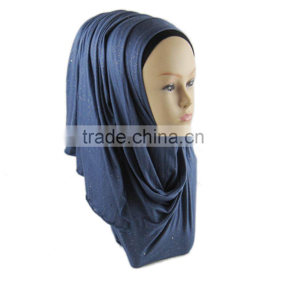 S178 new style shimmer little sequin jersey HIJAB women's rectangle muslim scarf