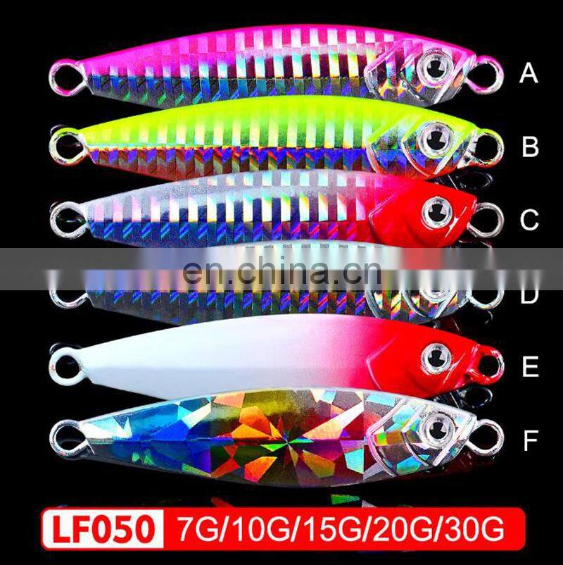 Amazon 7/10/15/20/30g Fetaher Treble Hooks Colorful In Stock Lead Jig Hook slow jigging lure