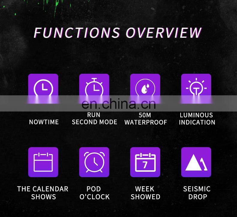 SMAEL 8059 Digital Watch Men Sports Waterproof Stopwatch Alarm Clock Rubber Strap Military Wristwatches Watches Led Digital