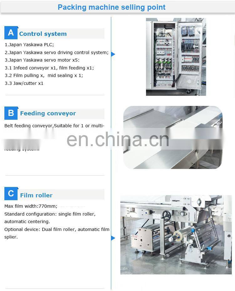 Biscuit family pack cookies cake bun donut secondary packaging flow wrapping packing machine
