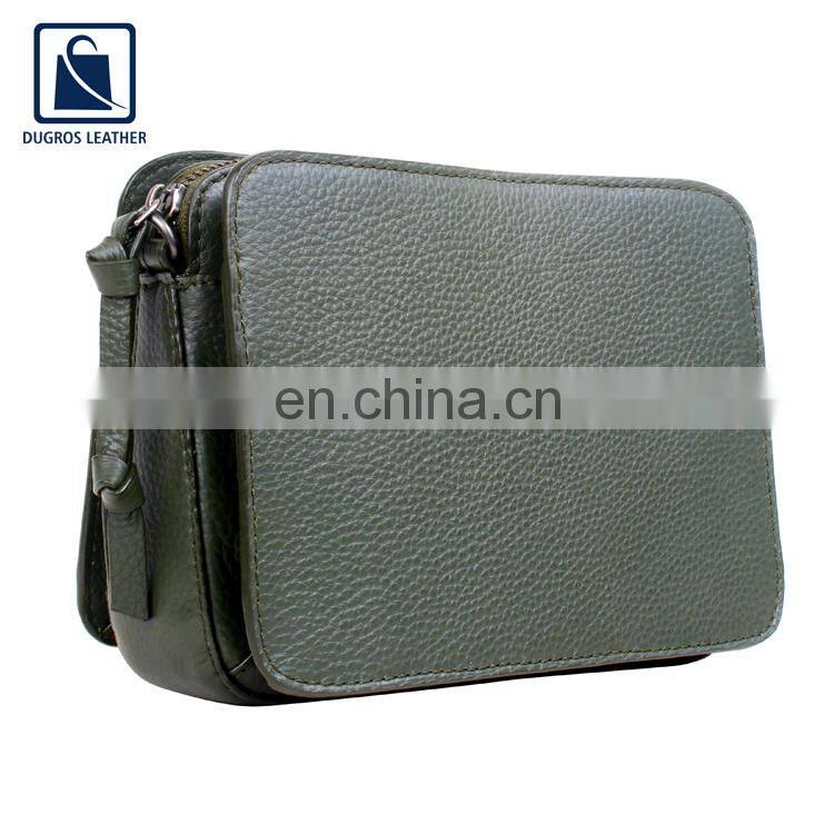 2021 New Design Stylish Look Anthracite Fitting Zipper Closure Type Genuine Leather Women Sling Bag