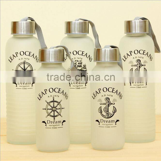 OEM 300ml frosted glass water bottle