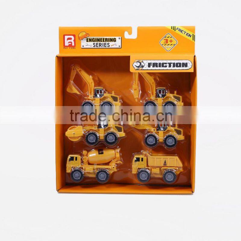 Ruifeng 6 In 1 Mini Construction Trucks Playset