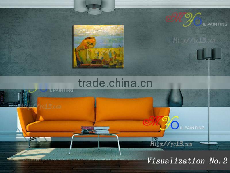 abstract people scenery oil painting on canvas for living room