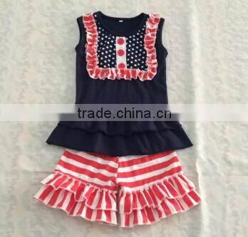 American Girls 4th July Wear Outfits For New Baby Girls Ruffles Short Sets In Fashion Latest Design Girl Summer Sets